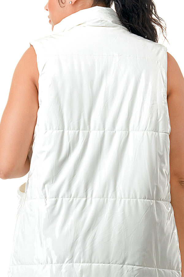 J282 - Latex Long Body Puffer Vest