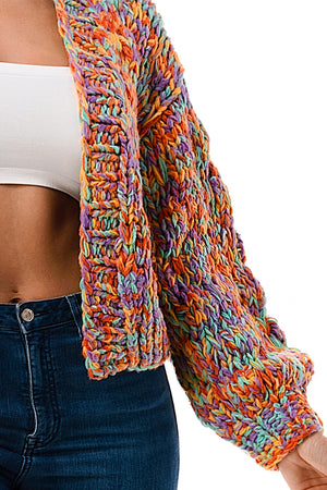 SW1723 - Chunky Knit Short Cardigan Sweater
